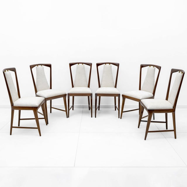 Mid-Century Modern Italian Bouclè Dining Chairs from Osvaldo Borsani, 1950s, Set of 6 For Sale - Image 13 of 13