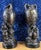 François Moreau: Pair of large patinated spelter vases, 19th century, entitled "The Harvesters". These highly decorative...