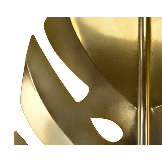 Matthew Izzo Home Frond Brass Leaf Sculpture on Marble Base For Sale In New York - Image 6 of 7