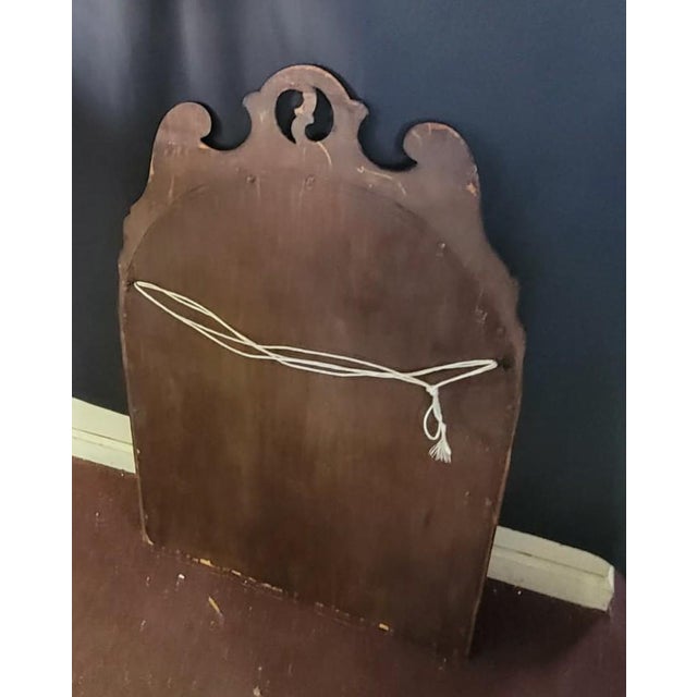 Traditional 1930s Light Maple Wall Mirror Arched Wood Hanging Decorative Mirror For Sale - Image 3 of 10
