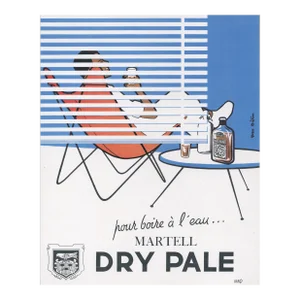 1954 French Mid-Century Alcohol Advertisement Print-Martell Dry Pale Cognac