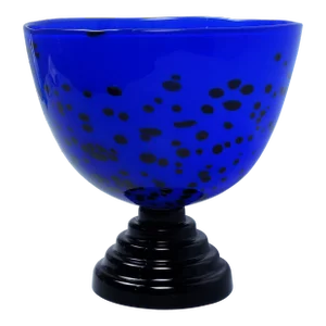 Ann Wahlstrom Kosta Boda Limited Ed. Memphis Style Footed Art Glass Bowl