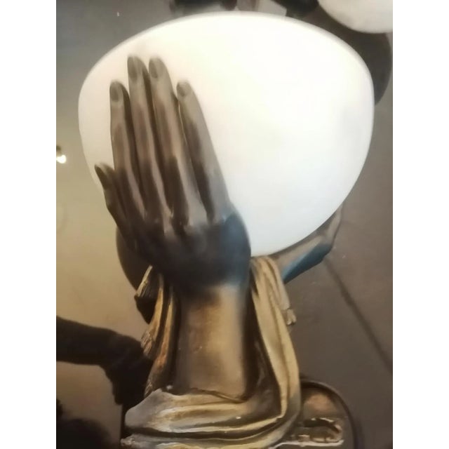 Vintage Art Deco Style French Natural Alabaster Table Lamp For Sale - Image 13 of 18