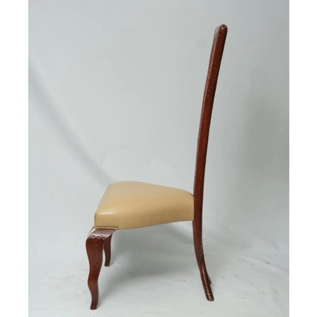 1990s Christopher Guy 1990's Side Chair in Mahogany With Crossed Legs and Leather Seat - 2 Available For Sale - Image 5 of 12