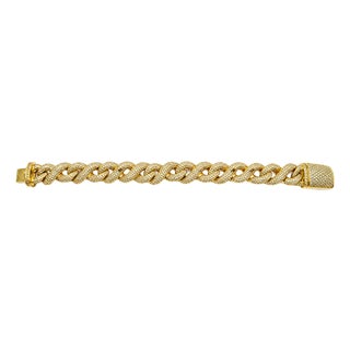 14k Yellow Gold 9.5 Ct Natural Diamond Infinity Bracelet, 8 In For Sale