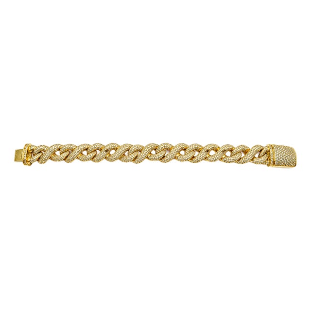 14k Yellow Gold 9.5 Ct Natural Diamond Infinity Bracelet, 8 In For Sale
