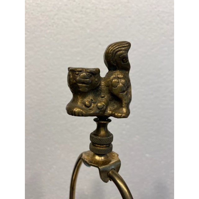 Asian Vintage 1990s Asian Style Brushed Brass Lamp For Sale - Image 3 of 6