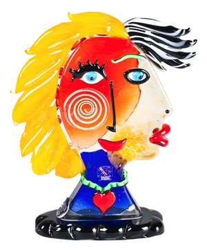 Female Head Sculpture in Murano Glass by YourMurano