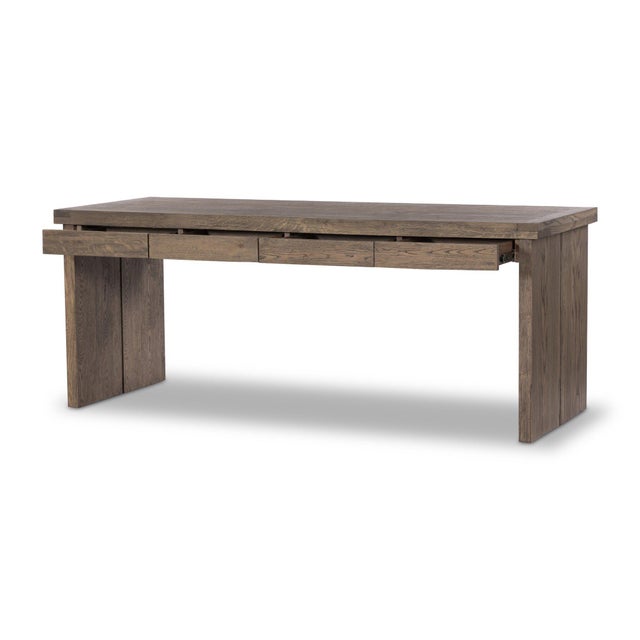 Four Hands Warby Desk - Worn Oak Veneer For Sale - Image 4 of 12