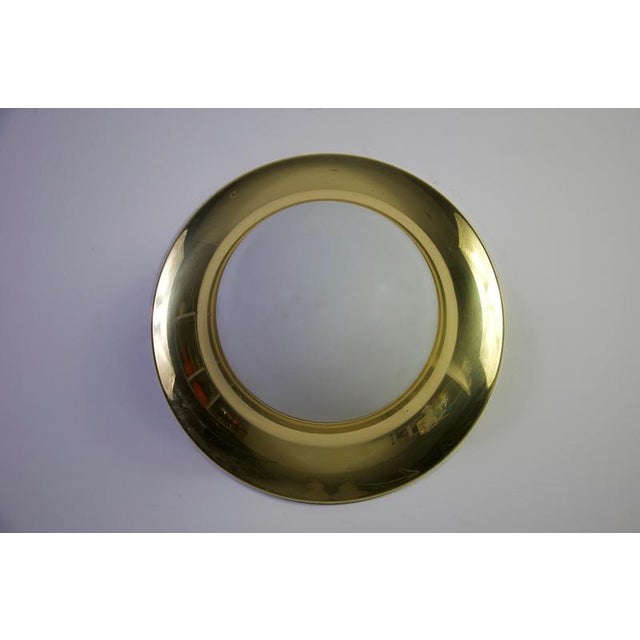 Brass and Opaline Glass Flush Mount by Glashütte Limburg, 1960s For Sale - Image 3 of 14