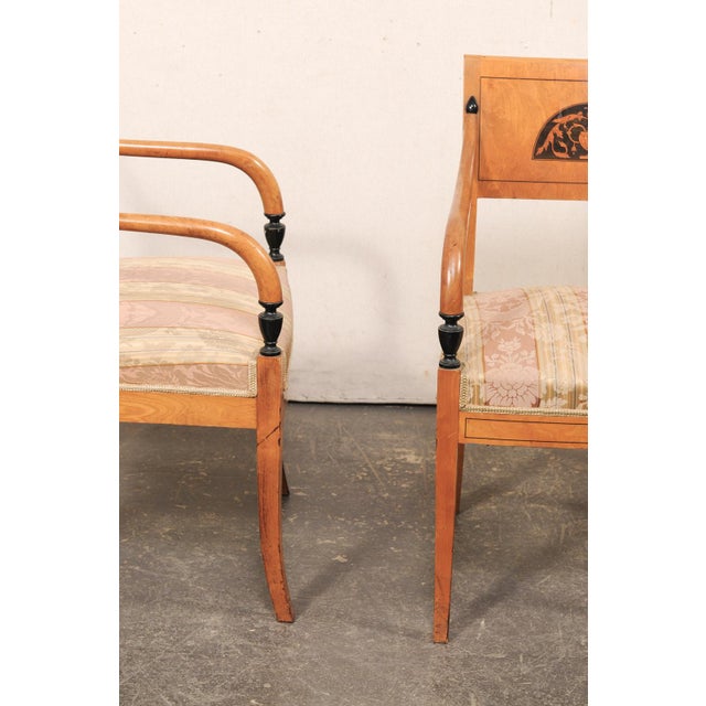 Mid-Century Modern Pair of Mid 19th Century Danish Birch Armchairs For Sale - Image 3 of 13