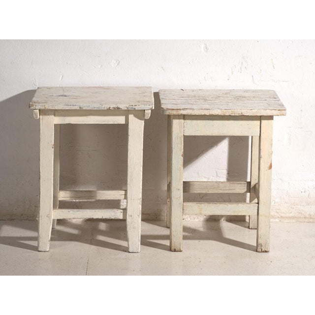 Bedside Tables in Pine Wood, Central Europe, 1940, Set of 2 For Sale - Image 3 of 12