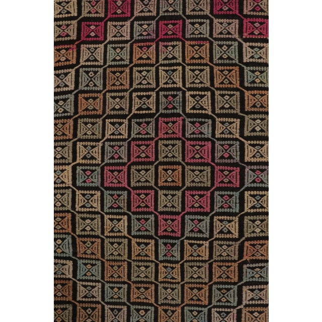 Traditional Vintage Turkish Geometric Kilim With Concentric Diamond Designs - Rug & Kilim For Sale - Image 3 of 9