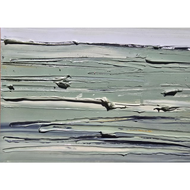Wood Contemporary Natural Color Palette Abstract Landscape Painting / Color Field / Beach Art For Sale - Image 7 of 11