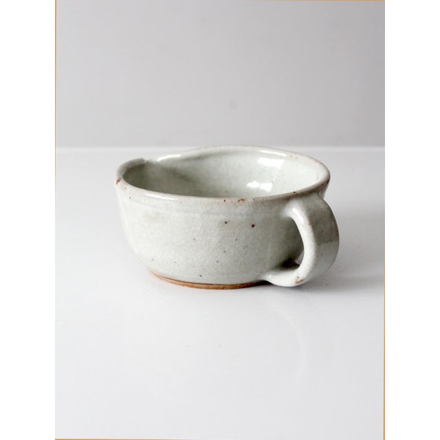 White Vintage Studio Pottery Batter Bowl For Sale - Image 8 of 12