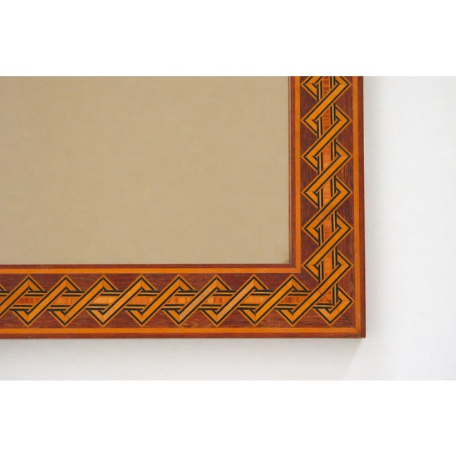 Brown Rectangular Brown Marquetry Mirror by Pio Zanotti, Italy, 20th Century For Sale - Image 8 of 16