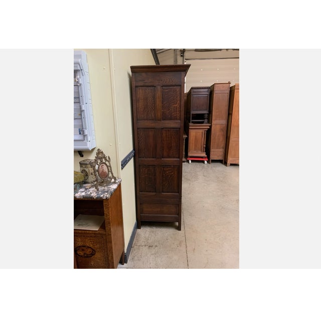 Wood Antique Neo-Gothic Wardrobe with Linen Compartments, 1880 For Sale - Image 7 of 11