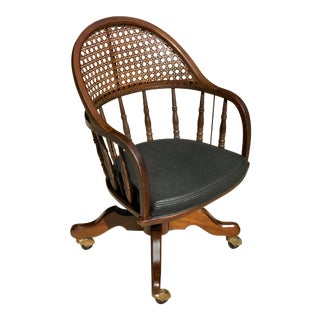 Vintage Doerner Faultess Caned Office Chair For Sale