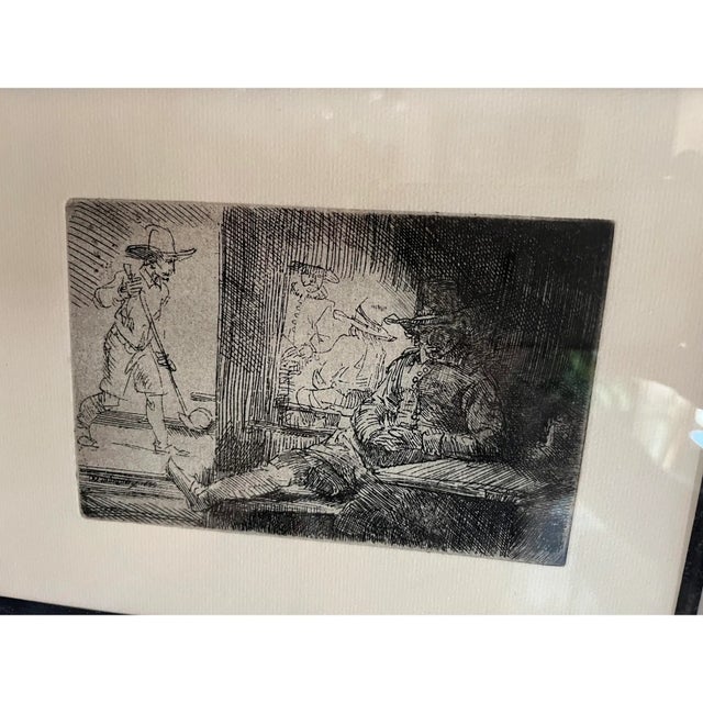 Glass 1990s Rembrandt Van Rijin, "The Golf Player", 1654 Etching For Sale - Image 7 of 10