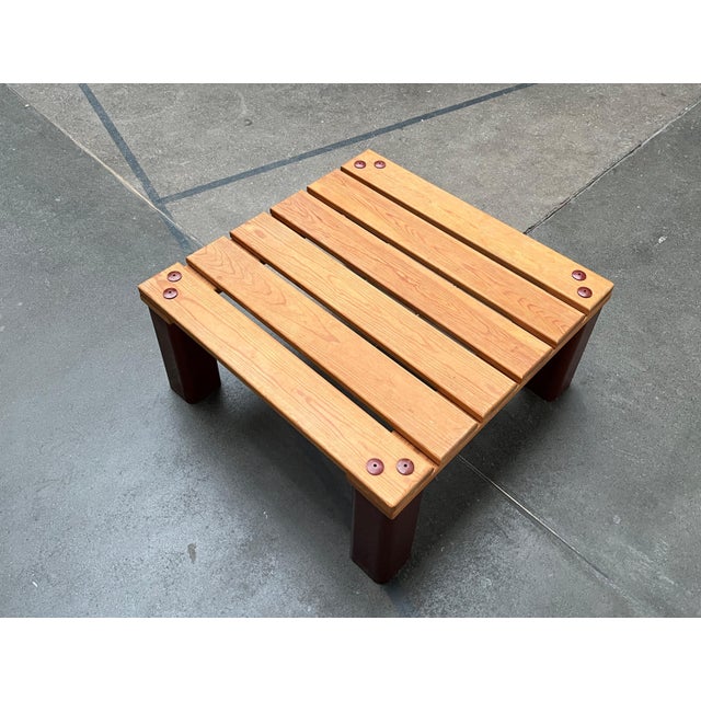 Vintage Pinewood and Plastic Outdoor Couch Table, 1970s For Sale - Image 3 of 18