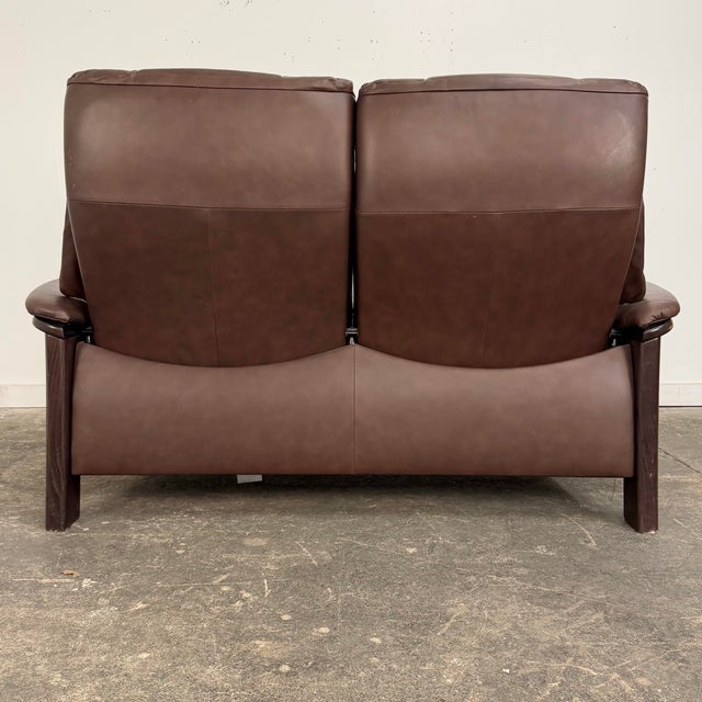 Ekornes ASA Ekornes Stressless Buckingham High-Back Two-Seater Reclining Loveseat For Sale - Image 4 of 12