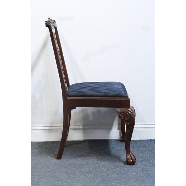 Wood High End Vintage Solid Mahogany Traditional Chippendale Style Dining Side Chair 102488 For Sale - Image 7 of 10