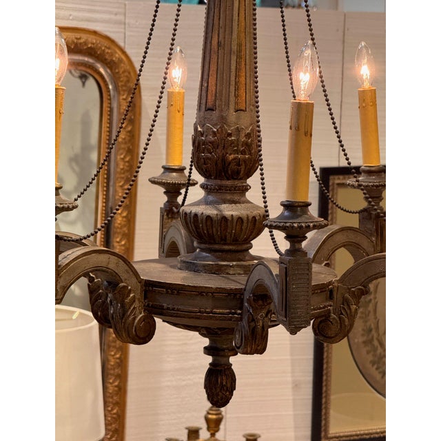 Carved and Painted Chandelier For Sale - Image 6 of 15