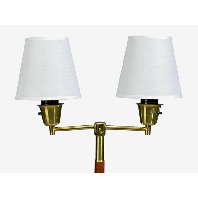 Swedish Modern, Floor Lamp, Teak, Brass, Sweden, 1960s For Sale - Image 4 of 10