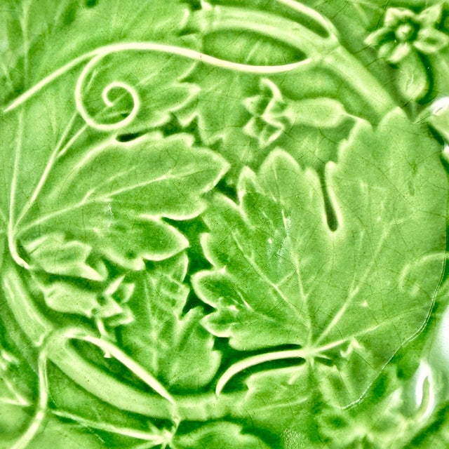 A vintage Bordallo Pinheiro Vine and Basket Weave plate, Portugal, circa early 1980s. The Portuguese Bordallo Pinheiro...