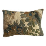 17th Century Brussels Tapestry Pillow With Botanical Foliage Design For Sale
