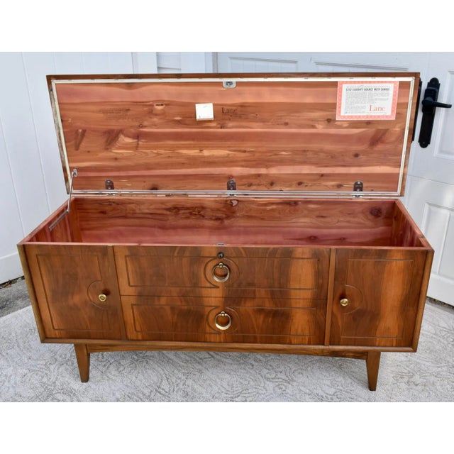 Vintage Lane MCM Walnut Cedar Chest on Legs For Sale - Image 10 of 15