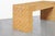 Wood Vintage Postmodern Bamboo Parquet Waterfall Console Table For Sale - Image 7 of 13