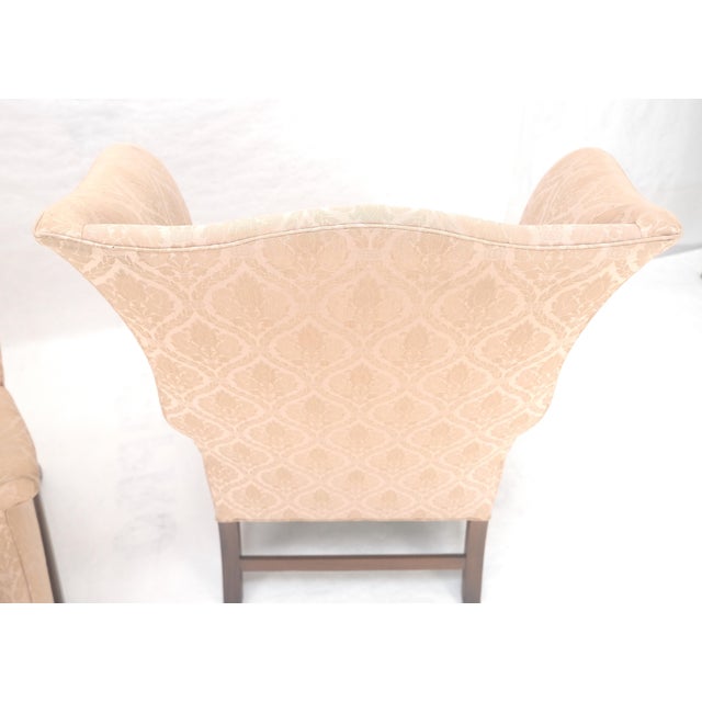 Pair of Kittinger Style Tall Wingback Chairs Mint Frames as is Upholstery For Sale - Image 6 of 15