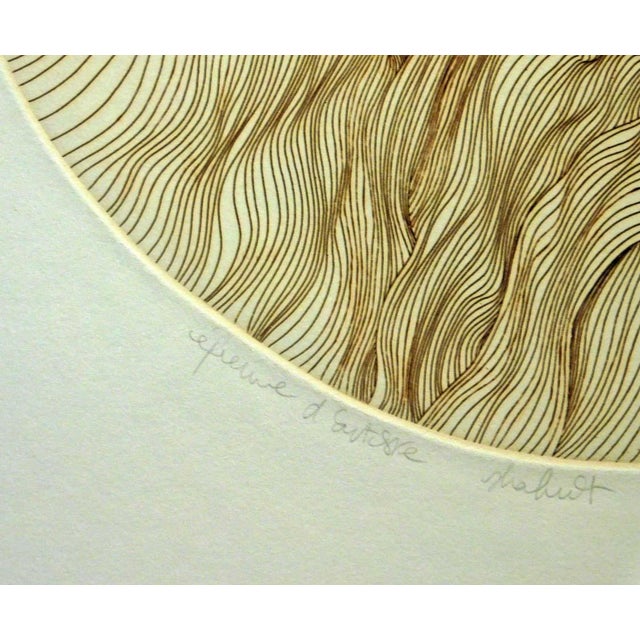 Guillaume Azoulay "Shahrit" Hand Signed Fine Art Etching 1982 For Sale - Image 4 of 5