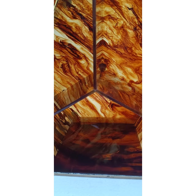Large Hexagonal Acrylic Glass Container with Turtle Effect, Italy, 1970s For Sale - Image 14 of 18
