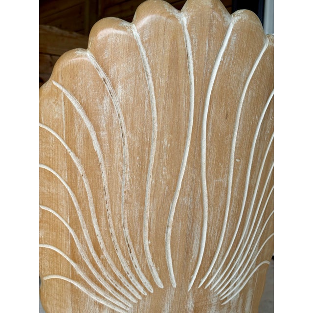 Wood Mid-20th Century Carved Wood Venetian Shell Grotto Style Armchair With Original Velvet Upholstery For Sale - Image 7 of 12