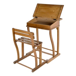 Wooden School Desk from Jouets Clerc For Sale