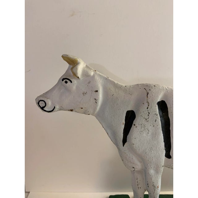 Vintage 1960s Cast Iron Cow Doorstop For Sale - Image 4 of 10