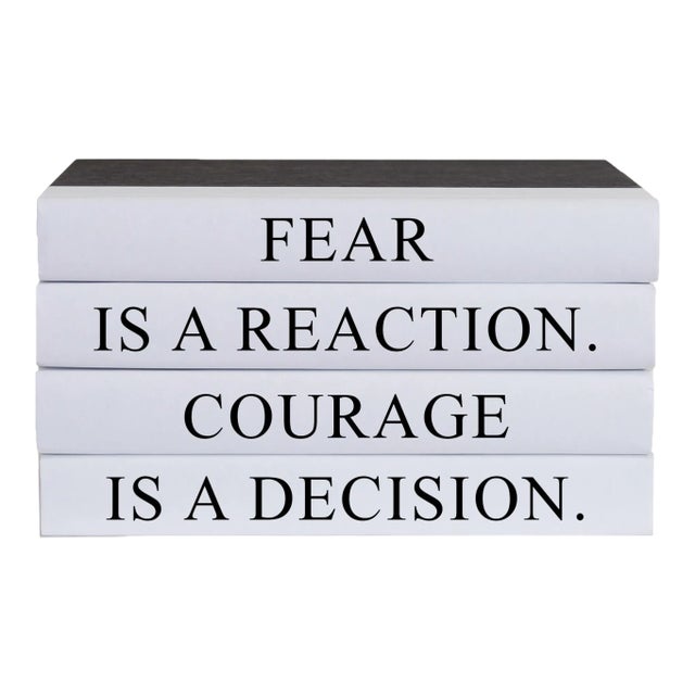 Decorative Books - Quote Book Stack - "Courage" For Sale
