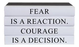 Decorative Books - Quote Book Stack - "Courage"