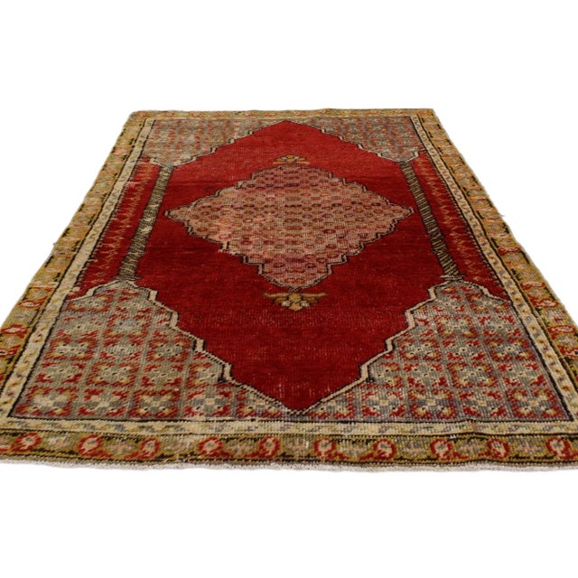 Modern Antique Turkish Oushak Prayer Rug - 02'08 X 04'01 For Sale - Image 3 of 9