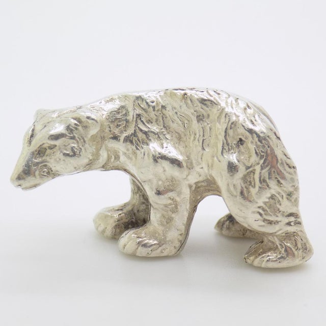 Vintage Italian Handmade Silver Polar Bear Figurine Sculpture, Milan, Italy, 1970s For Sale - Image 12 of 12