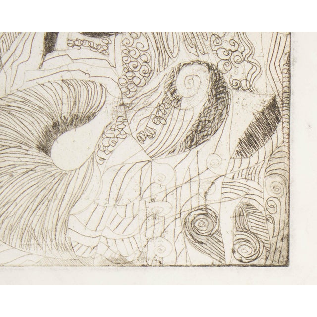 Abstract Etching With Heart Designs by Mae Alice Engron For Sale In Indianapolis - Image 6 of 7