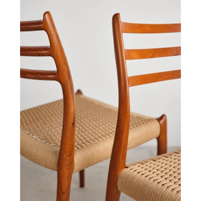 Beige Model 78 Dining Chairs in Teak with Paper Cord Weave by Niels O. Møller for j.l. Møllers, Denmark, 1960s, Set of 6 For Sale - Image 8 of 18