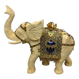 Early 20th Century Antique Chinese Bone Carved Elephant Sculpture
