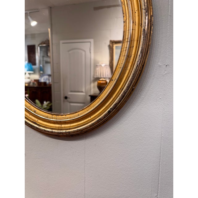 French 19th Century Oval French Mirror For Sale - Image 3 of 9
