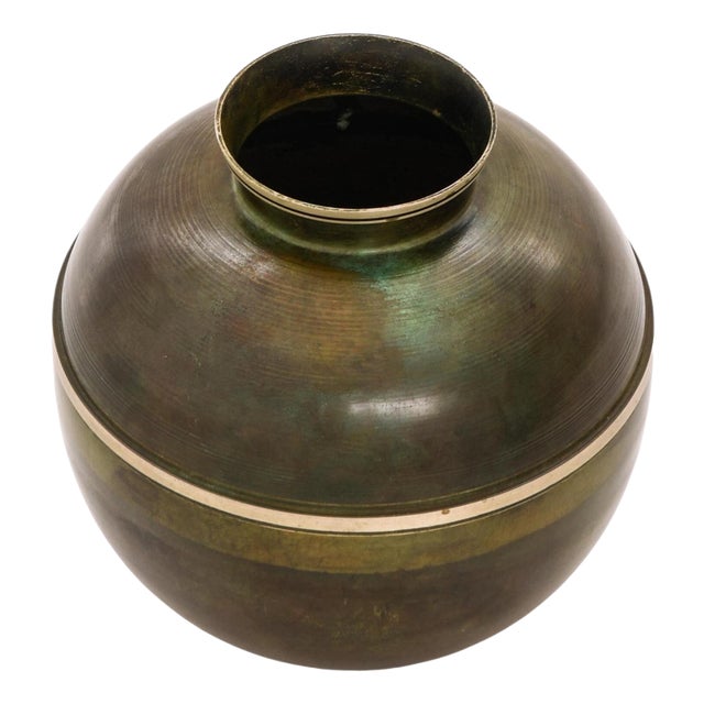 Art Deco Vase in Brass and Bronze from Birka Metall, 1930s For Sale