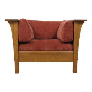 Stickley Mission Oak Arts & Crafts Cube Chair For Sale