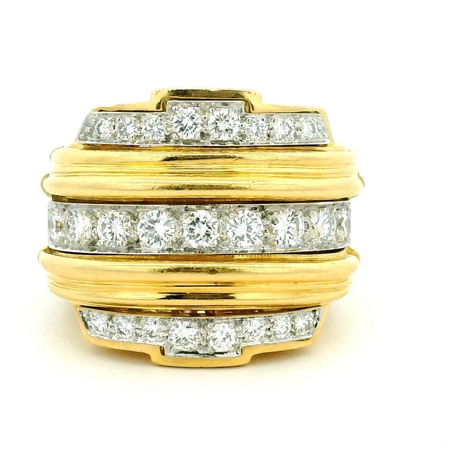 Vintage David Webb 18k Gold & Platinum Diamond Band Ring, Size 8 For Sale - Image 13 of 14
