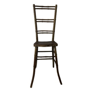 Antique 19th C Faux-Bamboo Spindle-Back Spinning Chair For Sale